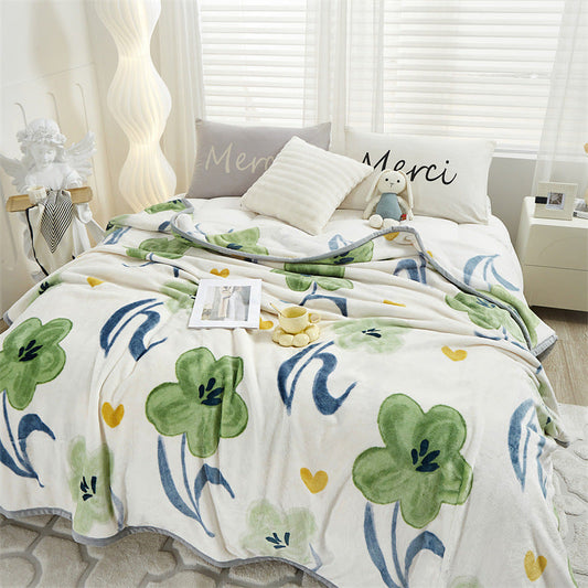 HKM-351187 Cozy Mink Fur Fabric Woolen Blanket in Assorted Colors and Geometric Patterns for All Seasons