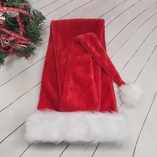 HKM-351635 Extra Long Plush Christmas Hat - Festive Holiday Decoration, 1.5m, Multiple Colors Available