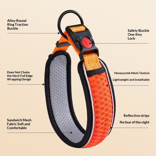 HKM-3518909 Color Grid Adjustable Dog Collar - Lightweight Acrylic Neck Strap for All Seasons