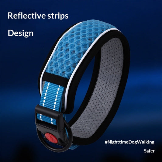 HKM-3518909 Color Grid Adjustable Dog Collar - Lightweight Acrylic Neck Strap for All Seasons