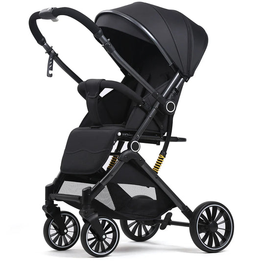 HKM-352531 Luxury Two-Way Push Lightweight Stroller for Newborns - Foldable Travel Baby Trolley Pram