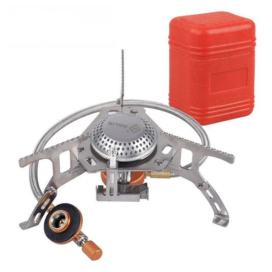 HKM-352851 Portable Mini Camping Gas Stove - 3800W Outdoor Folding Burner for Picnics and Travel