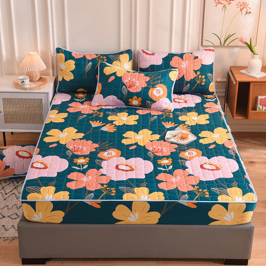HKM-354451 Breathable Mattress Cover Protector with Quilted Polyester Fabric