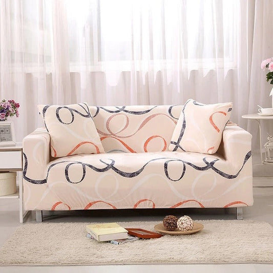 HKM-354707 Curve Slipcover in Geometric Abstraction for Double Seat Sofas