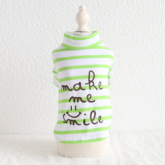 HKM-3550269 Four-Color Striped Cotton Pet Coat for Casual Wear (Sizes XS-XL)