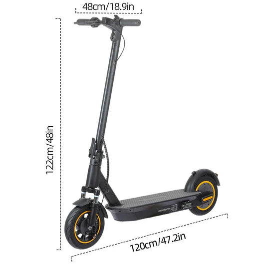 HKM-355667 Foldable 10-Inch Electric Scooter with 500W Motor, 36V 15Ah Battery, 40KM Range, Disc Brakes, Waterproof Design
