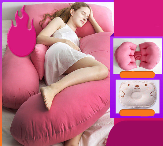 HKM-355923 Pregnant Woman's U-Shaped Sleep Support Pillow for Back and Abdomen Relief