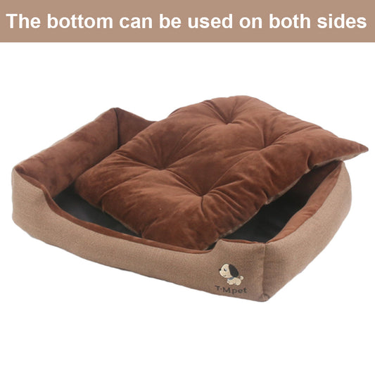 HKM-3559485 Four Seasons General Autumn and Winter Pet Mat - Soft Flax and Velvet, Multiple Sizes and Colors Available