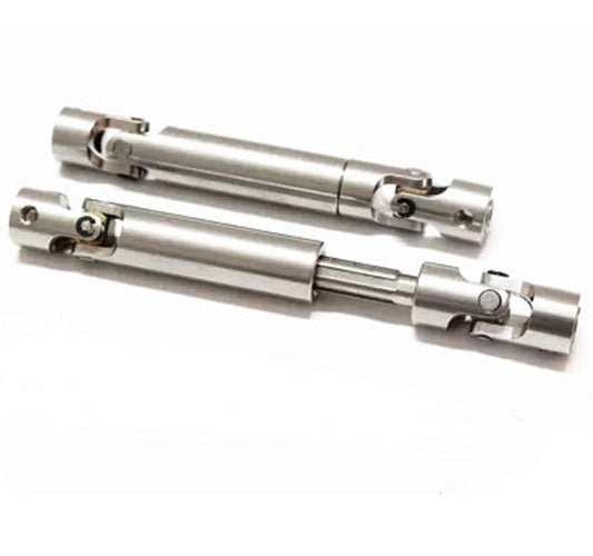 HKM-361747 Universal Drive Shaft for SCX10 D90 90027 90022 90028 Models - Stainless Steel Transmission Component, Adjustable Length 90-115mm & 110-155mm