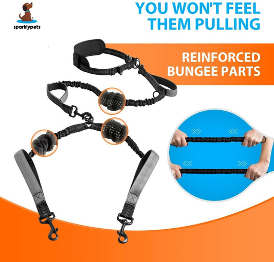 HKM-3636285 Durable Nylon Pet Running Leash with Hand Holding Rope - Multiple Color Options