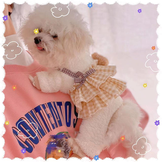 HKM-3638845 Cozy Cartoon Coffee Bear Dog Outfit in Coral Fleece for All Sizes
