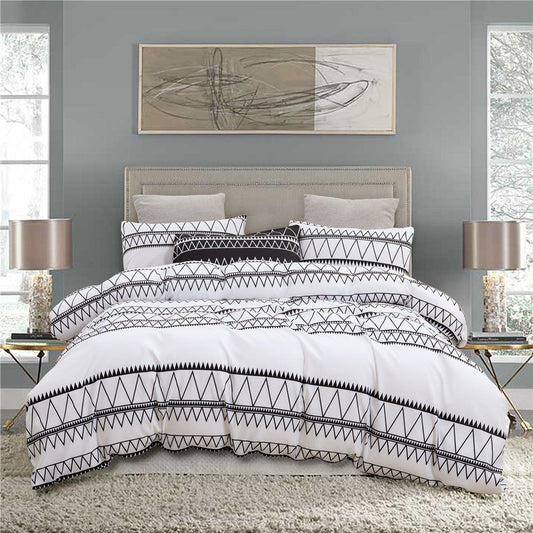 HKM-366163 Brushed Bedding Set - 1 Duvet Cover and 2 Pillowcases in Twin, Queen, King Sizes