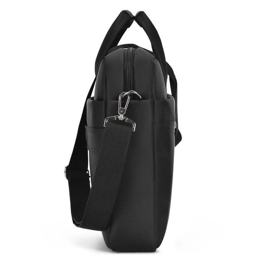 HKM-367699 Slim Business Laptop Bag – Waterproof Nylon for 15.6-Inch Laptops, Men's Casual Computer Tote