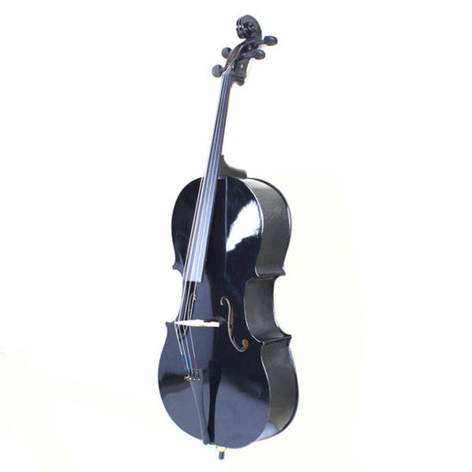 HKM-369555 Basswood Cello in Sleek Black Finish for Musicians