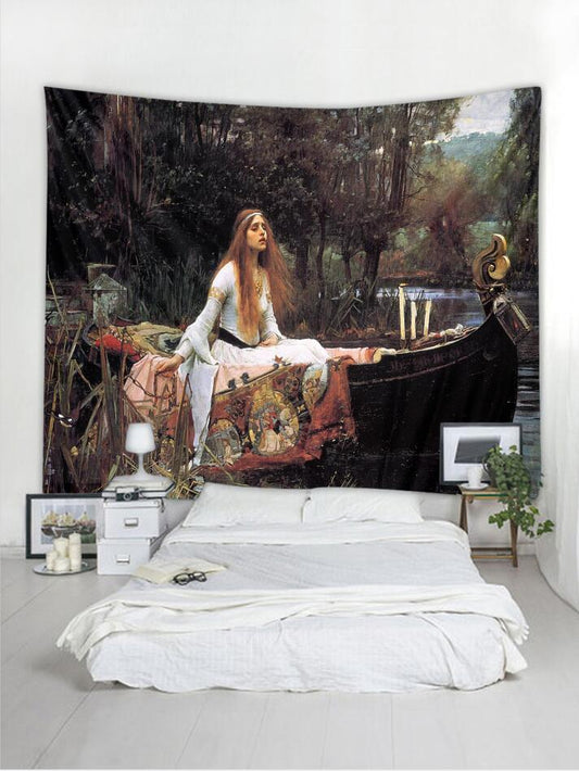 HKM-370003 Lady of Shalott Art Tapestry - Available in Multiple Sizes (150x100cm, 150x130cm, 150x230cm)