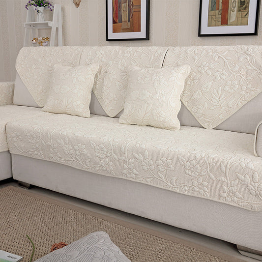 HKM-370515 Cotton Non-slip Sofa Cushion Cover for All Seasons in Various Sizes and Pastoral Designs