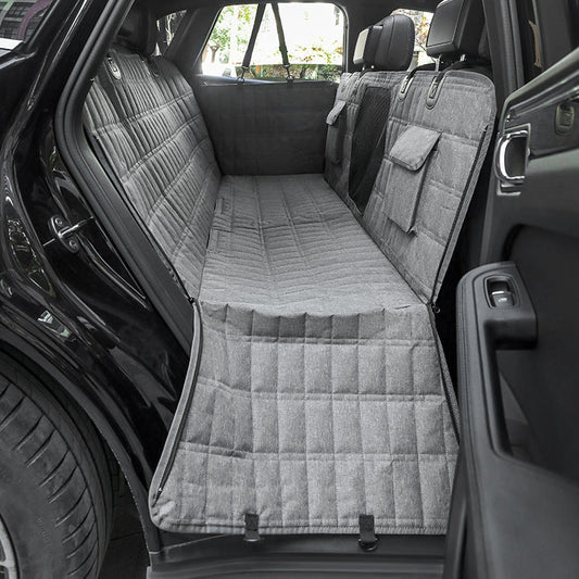 HKM-371859 Water and Dirt Resistant Vehicle-Mounted Pet Mat - Light Gray and Black, 137x147cm