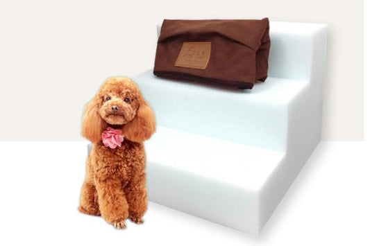 HKM-3728317 Pet Stair Ladder for Dogs - Ideal for Small Breeds and Older Pets, Easy Storage Design