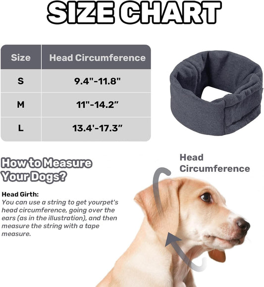 HKM-3743933 Dog Calming Hoodie and Adjustable Ear Wraps for Noise Protection and Anxiety Relief