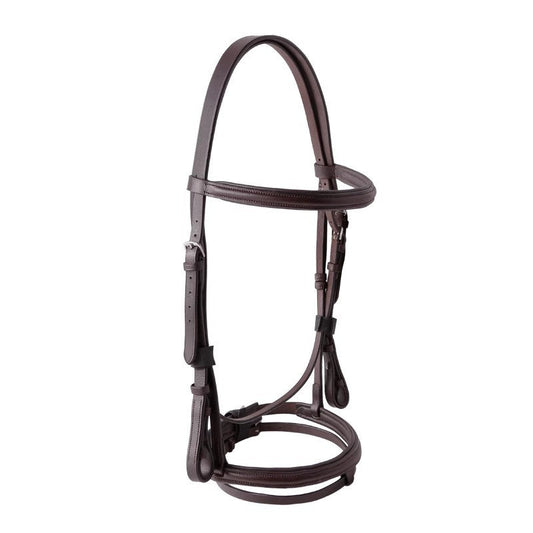 HKM-3767357 Cowhide Hose Reins for Equestrian Activities - Black and Dark Brown, Sizes S to XL