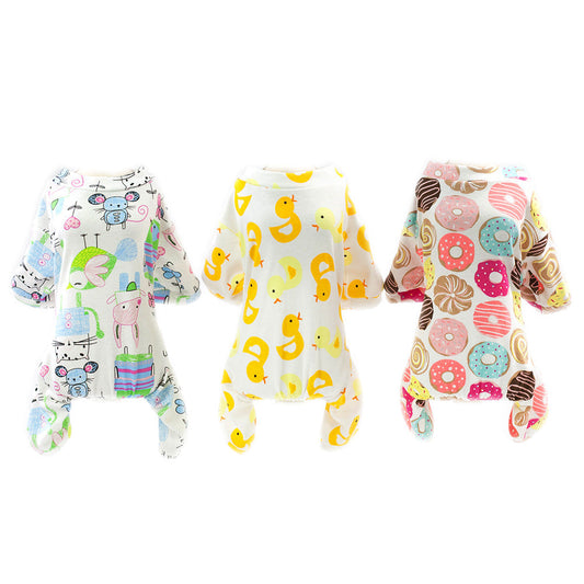 HKM-3771709 Dog Biker Striped Pajamas - Cotton Comfy Sleepwear for Small to Extra-Large Dogs