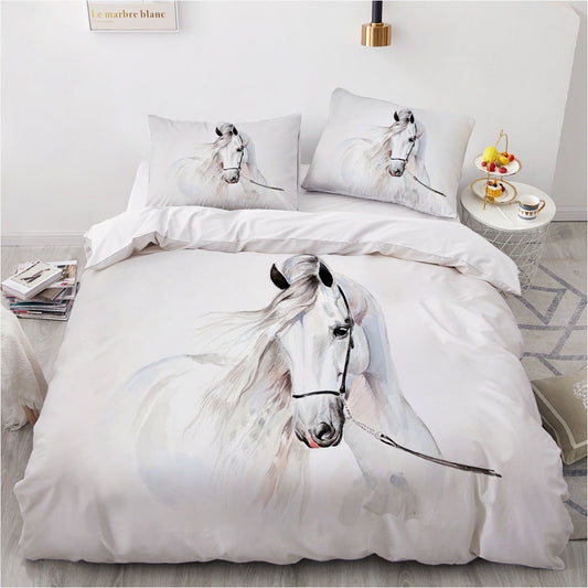 HKM-377363 3D Digital Printing Polyester Bedding Set with Quilt Cover and Pillowcases