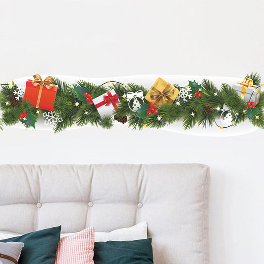 HKM-379795 Christmas Pine Branch Wall Sticker for Home Decoration, PVC, 16*59cm