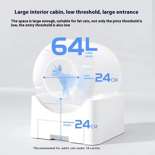 HKM-3813309 Automatic Cleaning Cat Litter Box with Deodorizing Feature - Fully Enclosed & Anti-Splash Design