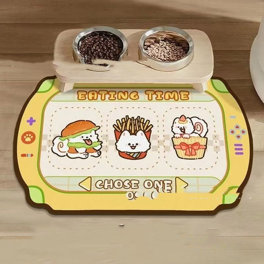 HKM-3819453 Non-slip Cat and Dog Placemat - Cute Animal Designs in Various Colors and Sizes