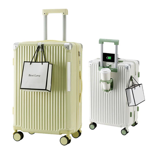 HKM-384339 Travel Luggage Set - 3 Piece Soft Shell Suitcase Collection with Carry-On Bag