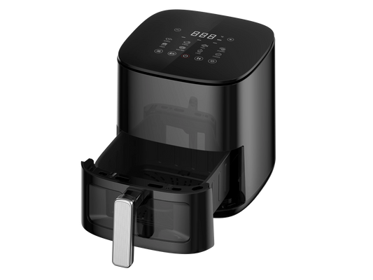 HKM-384531 Adjustable Thermostat Electric Air Fryer with Non-Stick Surface, 80-200℃ Temperature Control