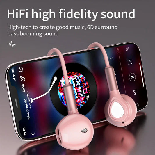 HKM-387411 Wired In-Ear Sports Earbuds with Microphone and Bass for Gaming and Music