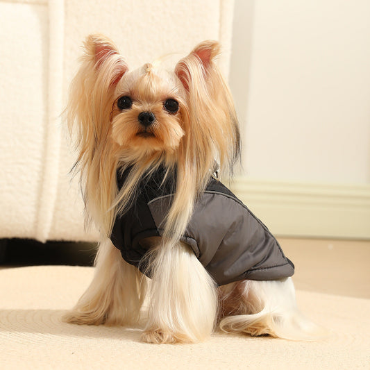 HKM-3882813 Reflective Pet Coat for Autumn and Winter - Thickened Warm Contrast Color Shell
