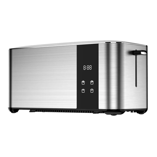 HKM-389459 Custom Touch Screen 4-Slice Long Slot Stainless Steel Toaster for Home Breakfast and Sandwich Making