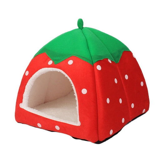 HKM-3898685 Plush Strawberry Cat Nest in Multiple Sizes and Colors