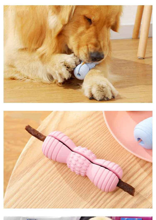 HKM-3899453 Teeth Grinding Molar Dog Toy in Vibrant Colors - Durable Rubber Chew for Pet Dental Health