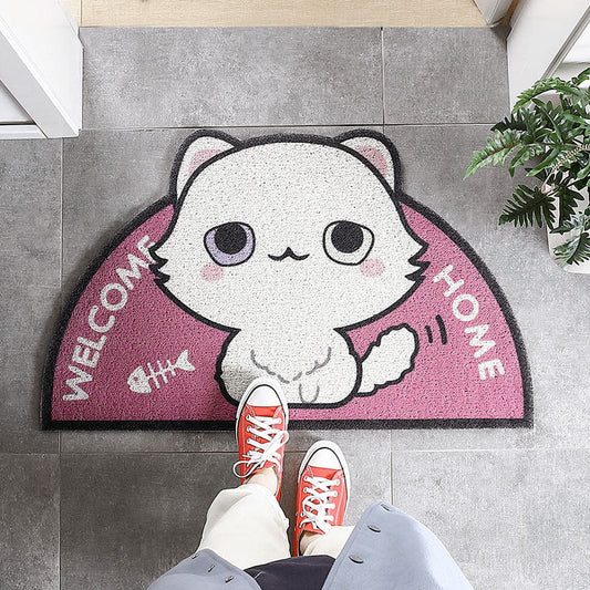 HKM-390867 Silk Circle PVC Entrance Door Mat for Porch and Home Décor