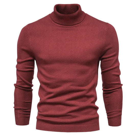 HKM-391251 Men Sweater Fall and Winter Men's Pullover Shirt New Bottoming Shirt Slim High Neck Casual Knit Sweater Thread Sweater