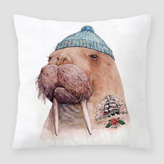 HKM-391827 Cartoon Peach Skin Velvet Cross Border Printing Pillow for Sofa and Living Room