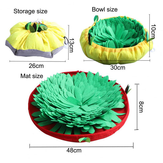 HKM-3964989 Interactive Sniffing Pad for Dogs - Educational Food Training Toy in Red, Yellow, and Coffee