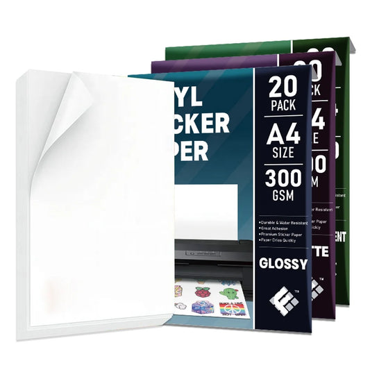 HKM-396755 Custom Printable Matte A4 and Glossy A3 Waterproof Inkjet Vinyl Sticker Paper