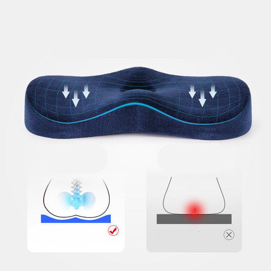 HKM-397587 Comfortable Memory Foam Cushion for Long Sitting Sessions - 3D Air Layer Design, Navy