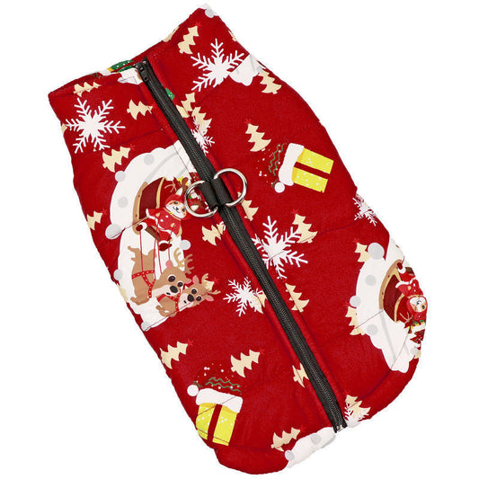 HKM-3997117 Christmas Dog Warm Cotton Vest in Various Colors and Sizes