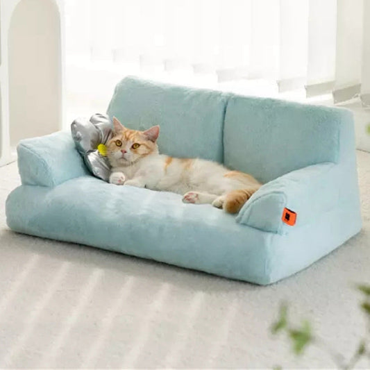 HKM-4020029 Cozy Disassembleable Winter Cat Nest for Pets Under 7.5kg, Soft Imitation Rabbit Velvet and Pearl Cotton
