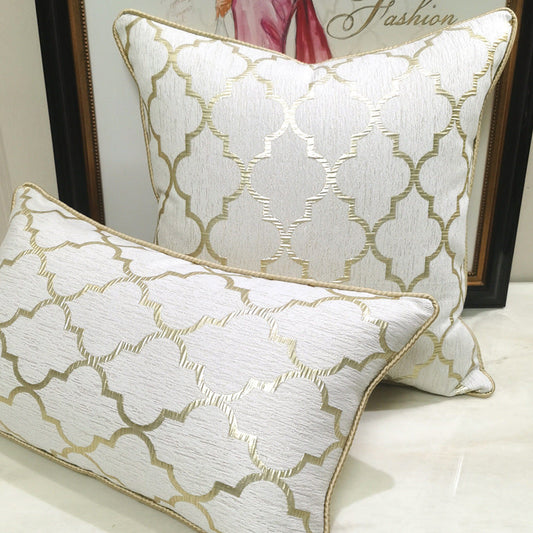 HKM-402195 Beige Gold Chair Pillow Cover – Modern Light Luxury Design