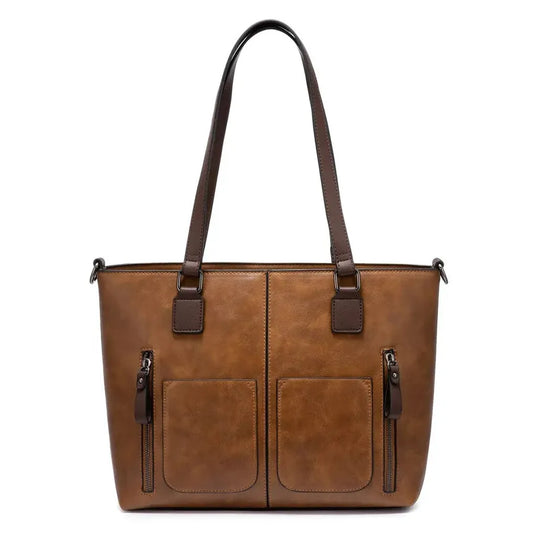 HKM-402771 Stylish Vintage PU Leather Handbag for Women - Ideal for Laptops and Everyday Use