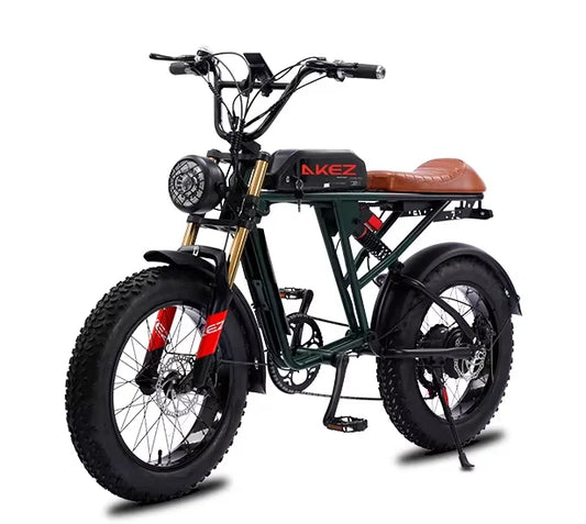 HKM-403539 Electric Mountain Bike with 7-Speed Gears, Integrated Lithium Battery, and Wide Tires