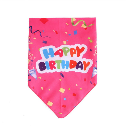 HKM-406419 Pet Birthday Triangle Scarf in Balloon and Ribbon Colors