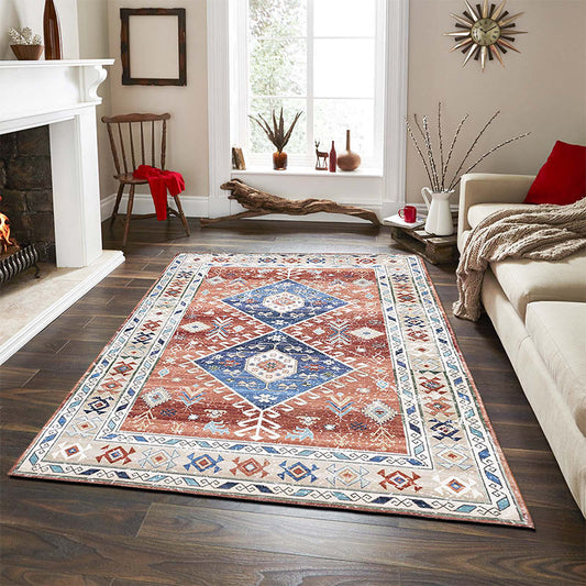 HKM-407571 Geometric Pattern Polyester Fiber Carpet for Modern Living Room and Bedroom, Multiple Sizes Available