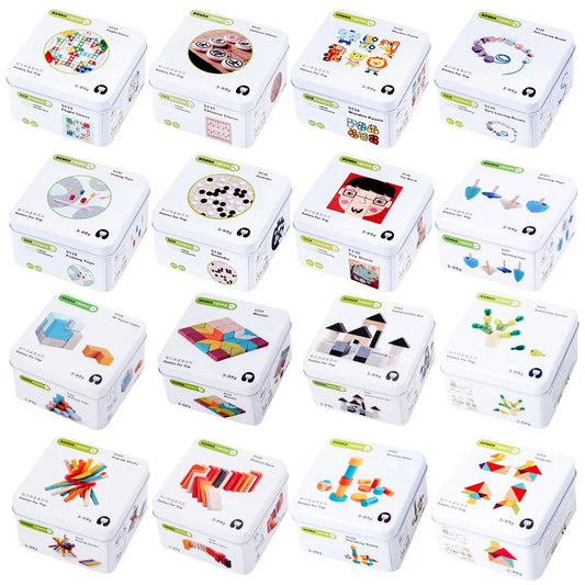 HKM-407827 Wooden 3D Jigsaw Puzzle Building Blocks Set for Kids – Educational Toy for Hand-Eye Coordination and Cognitive Skills